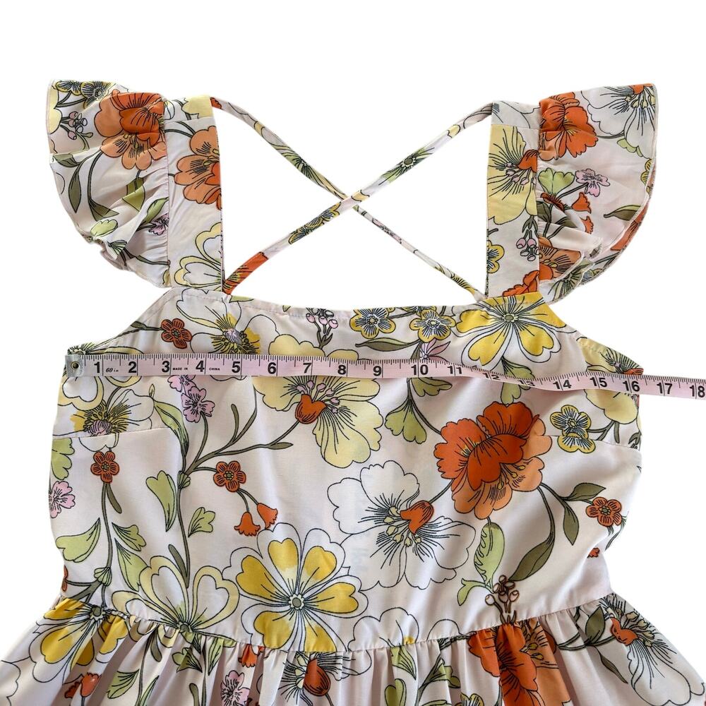 BOG Collective Lottie & Holly Blush & Rust Fit and Flare Tiered Mini Dress Small - Picture 3 of 8